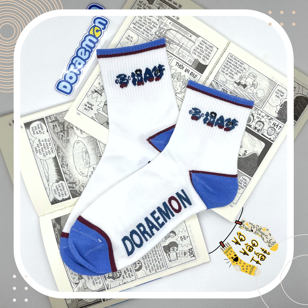 Vớ tất cổ cao trung doraemon xanh biển đậm