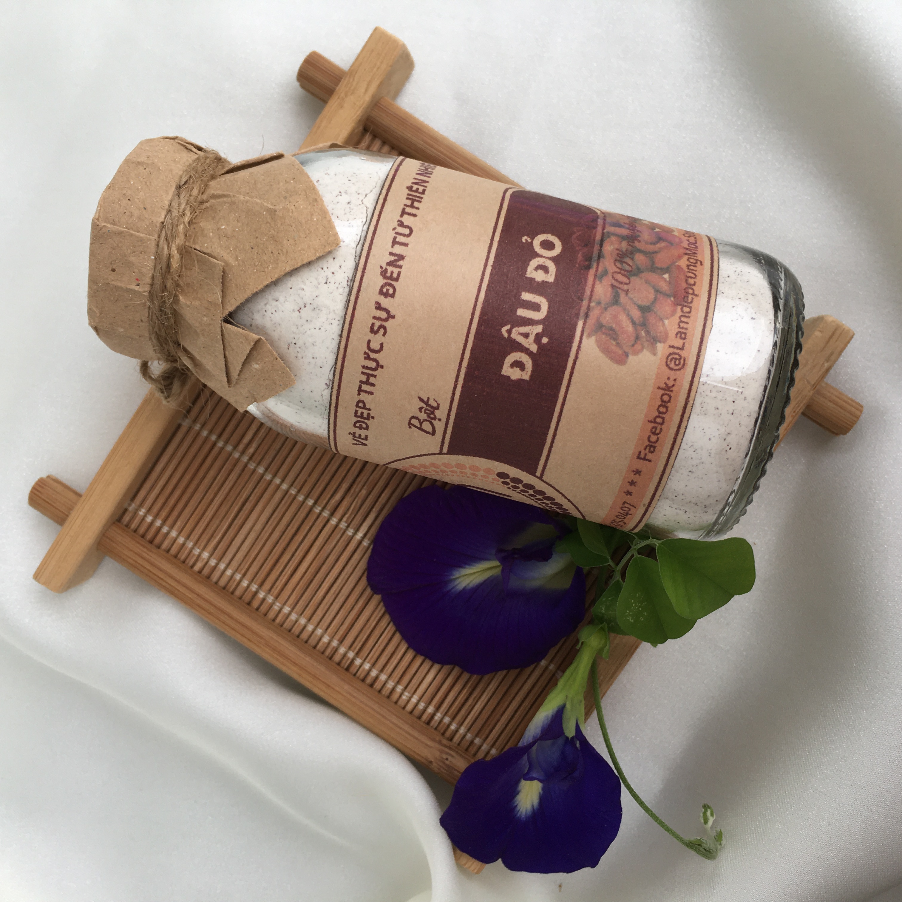 Bột Đậu Đỏ MỘC đắp mặt nạ dưỡng ẩm trắng da ngăn ngừa mụn thiên nhiên nguyên chất túi 10g dùng thử và chai 100ml (70g)