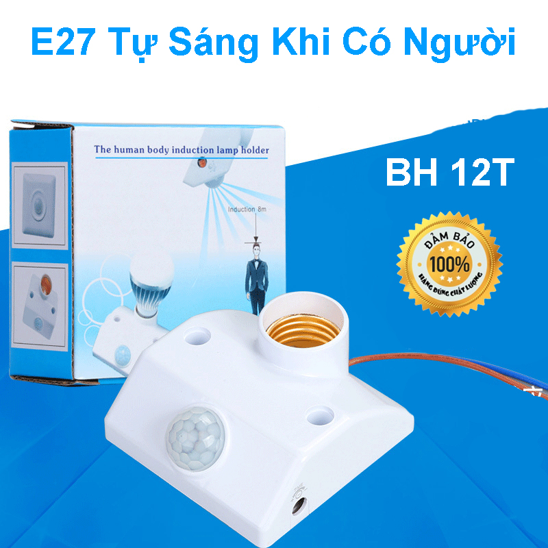 Đui đèn cảm ứng chống trộm, phát sáng khi có người