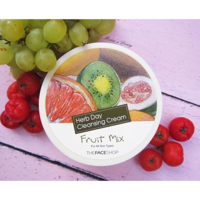 Kem tẩy trang trái cây the face shop herb day rich cleansing cream fruit mix