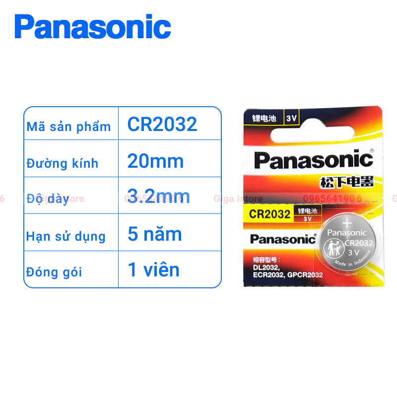 Pin Panasonic CR2032 3V chính hãng