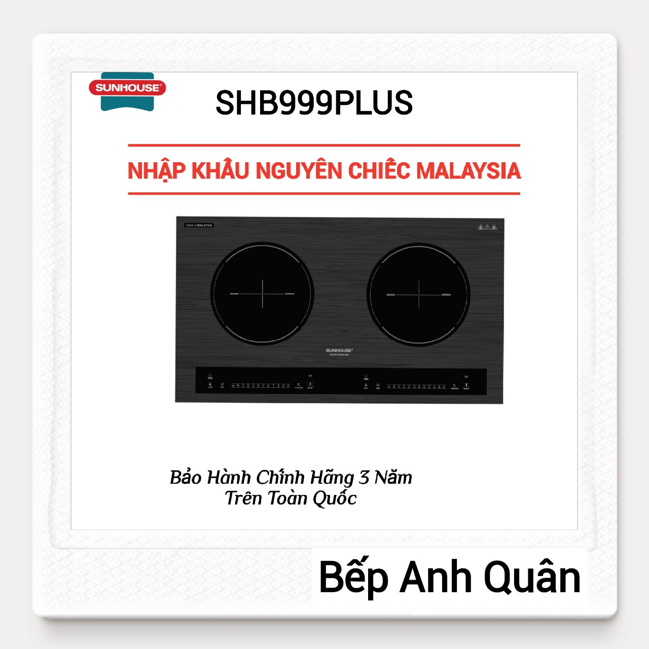 Bếp Từ Đôi Nhập Khẩu MALAYSIA SUNHOUSE SHB999PLUS
