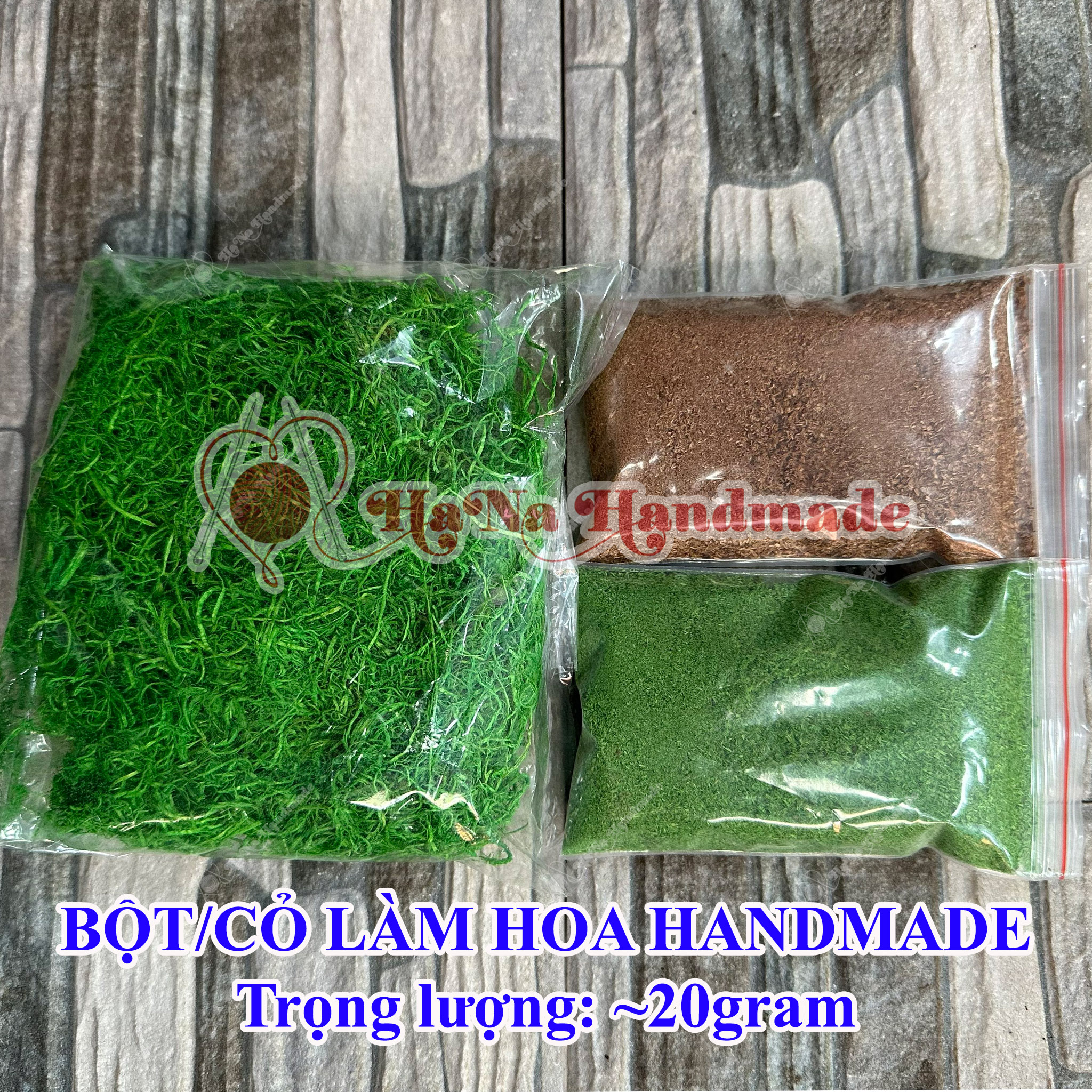 Cỏ và bột trang trí hoa 7k/ gói 20gam