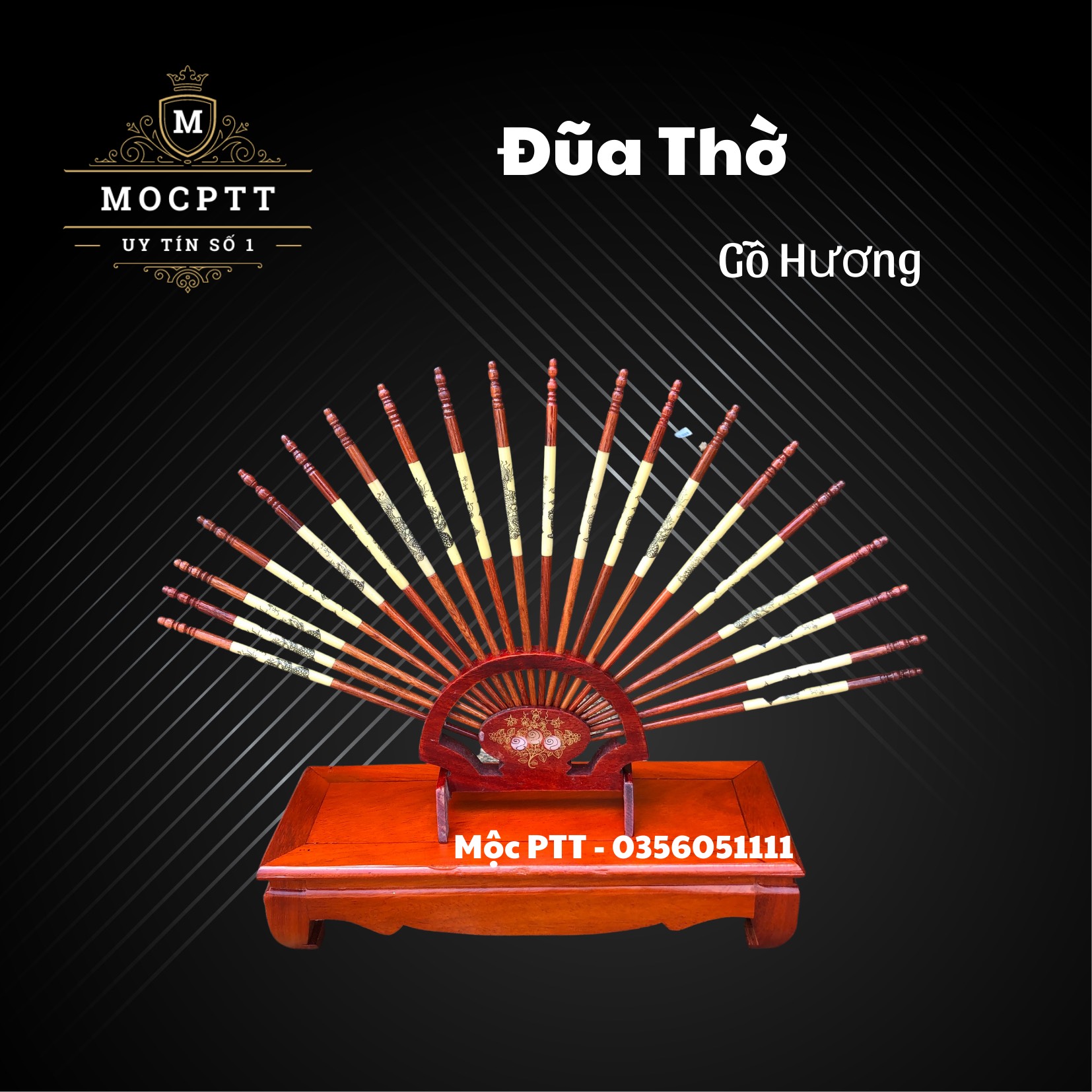 Đũa Thờ Gỗ Hương Cao Cấp đồ dùng phòng thờ