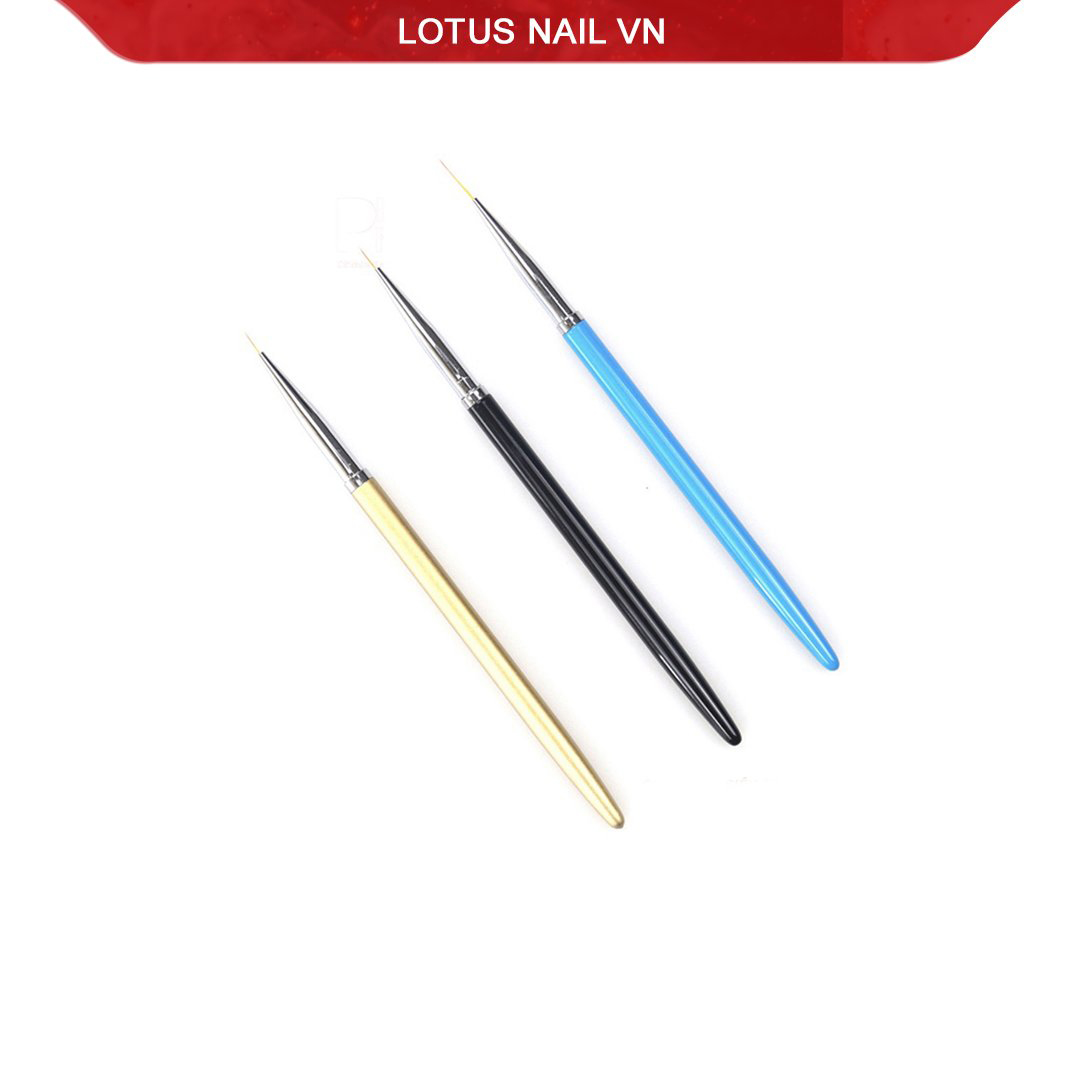 Bộ cọ nét, cọ vẽ móng cán gỗ 3 cây xanh vàng đen