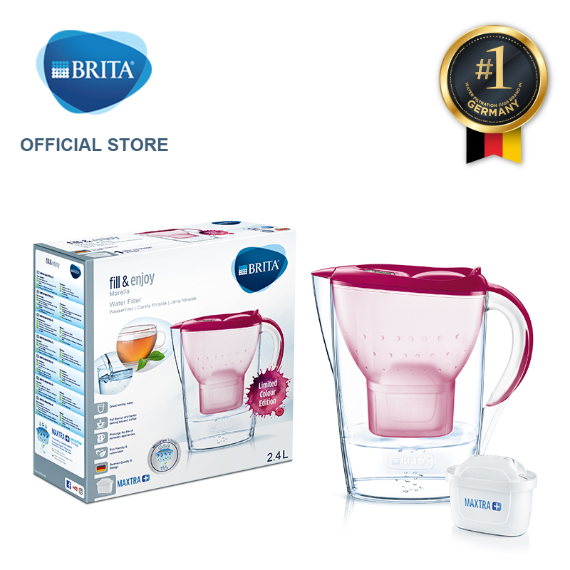 Bình lọc nước BRITA Marella Basic Berry 2.4L (có sẵn 1 lõi lọc Maxtra Plus) - Thương hiệu đến từ Đức
