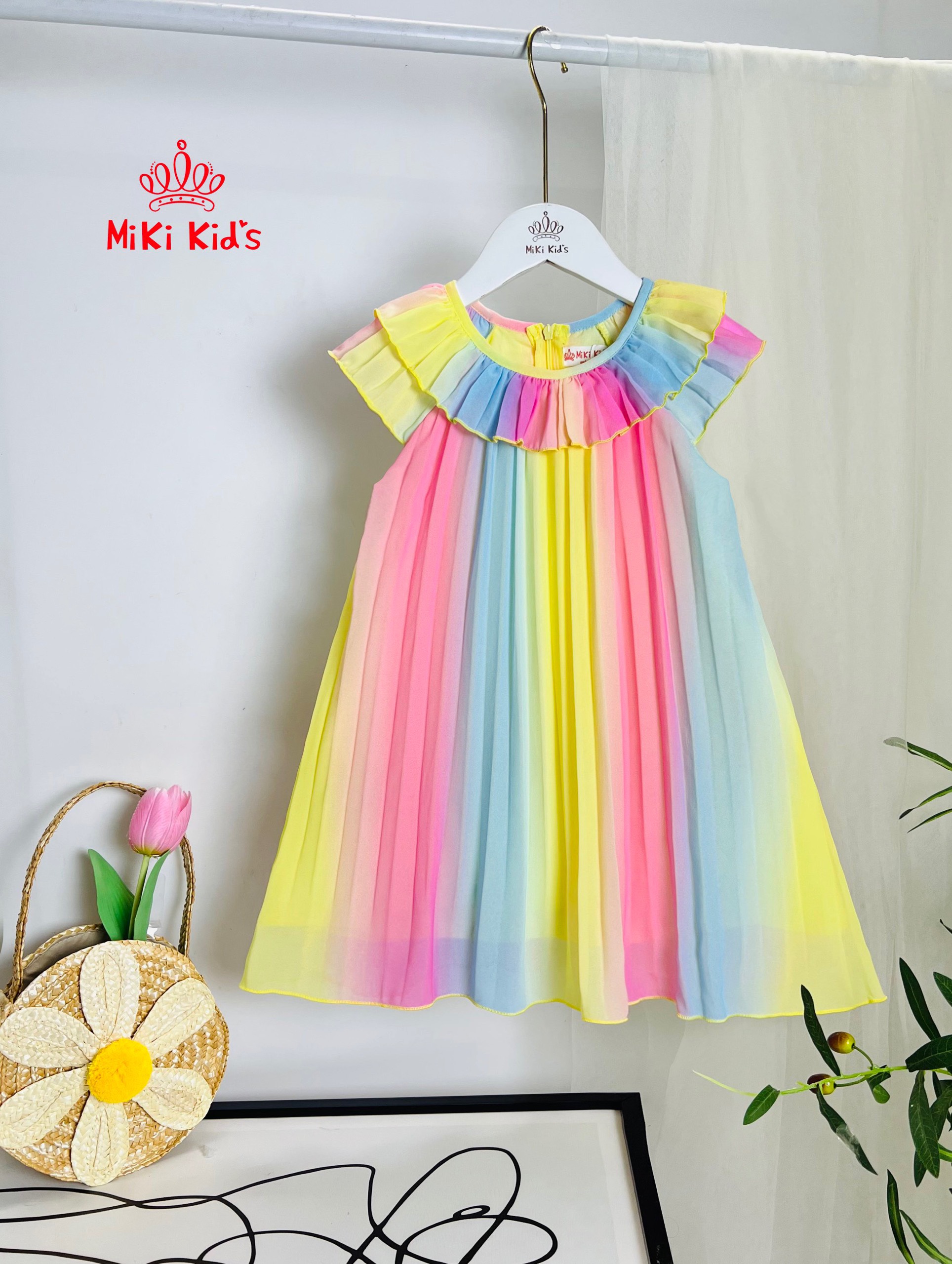 [NEW ARRIVAL] ĐẦM DẬP LY SẮC MÀU DÀNH CHO BÉ GÁI