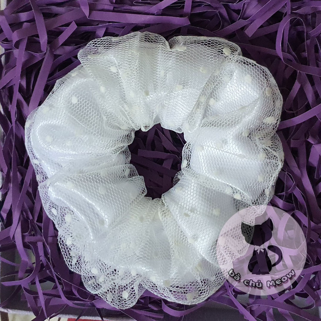 Đồ Cột Tóc Vintage - Dây Cột Tóc hai lớp - Scrunchies Họa Tiết