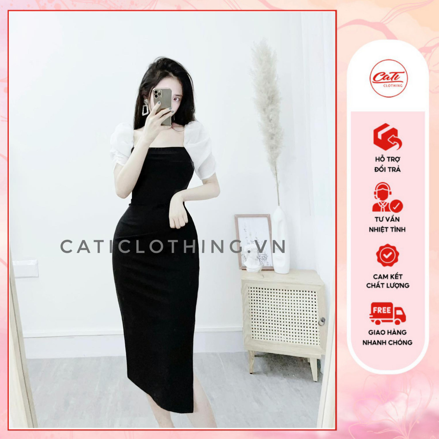 CATI Đầm umi phối tay tơ (2096)
