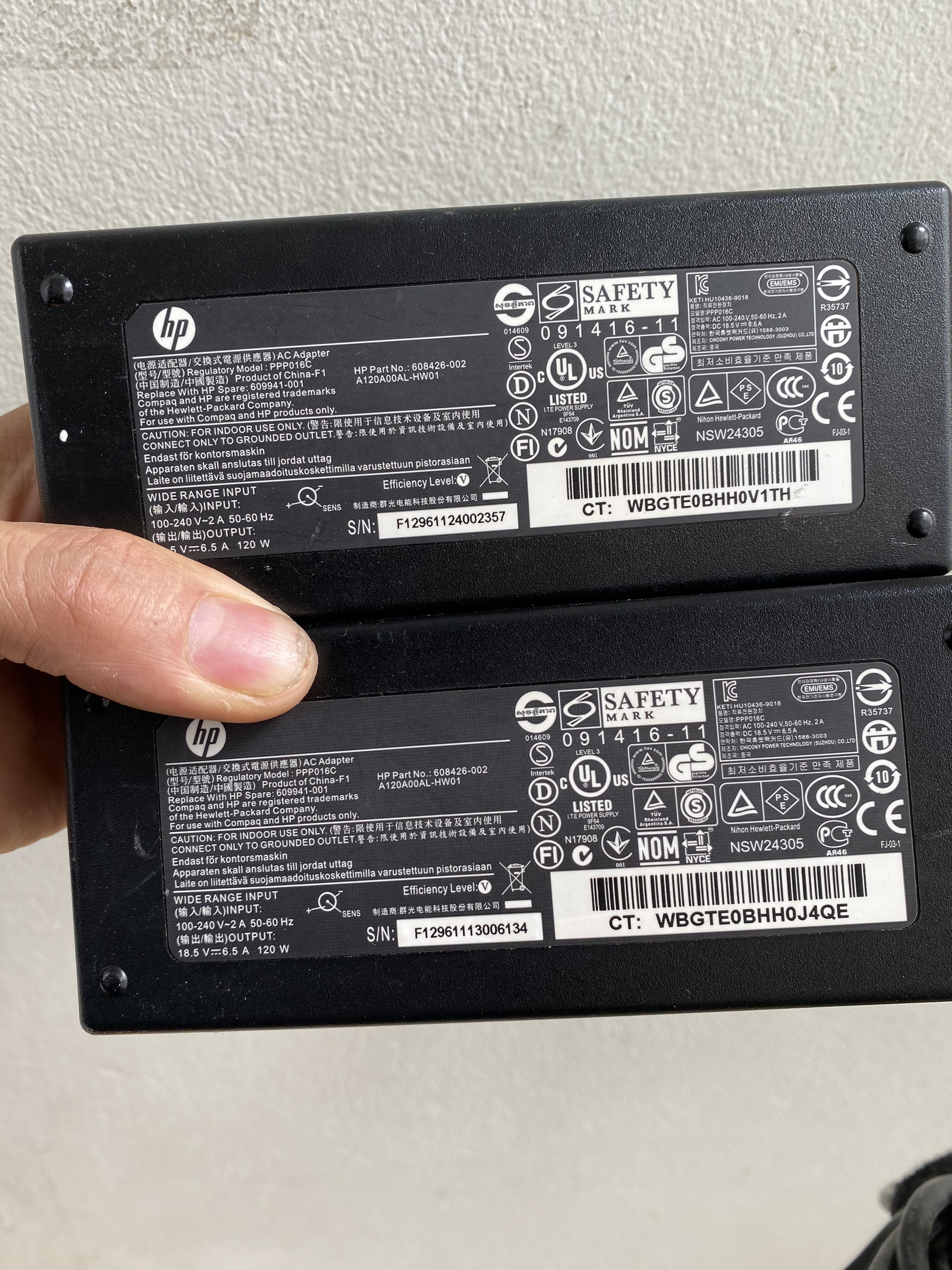 Sạc Laptop HP 18.5V-6.5A 120w zin bóc máy Hp