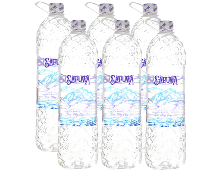 Thùng 12 chai nước tinh khiết sapuwa 1500ml / lốc 6 chai nước tinh khiết sapuwa 1.5l