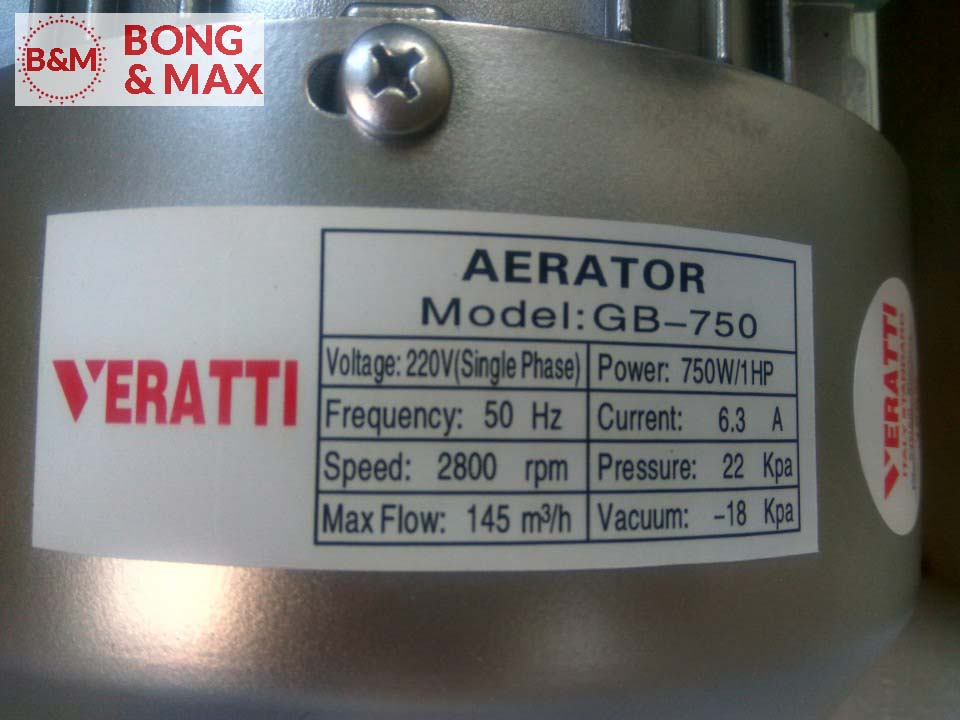 Máy thổi khí con sò 750w