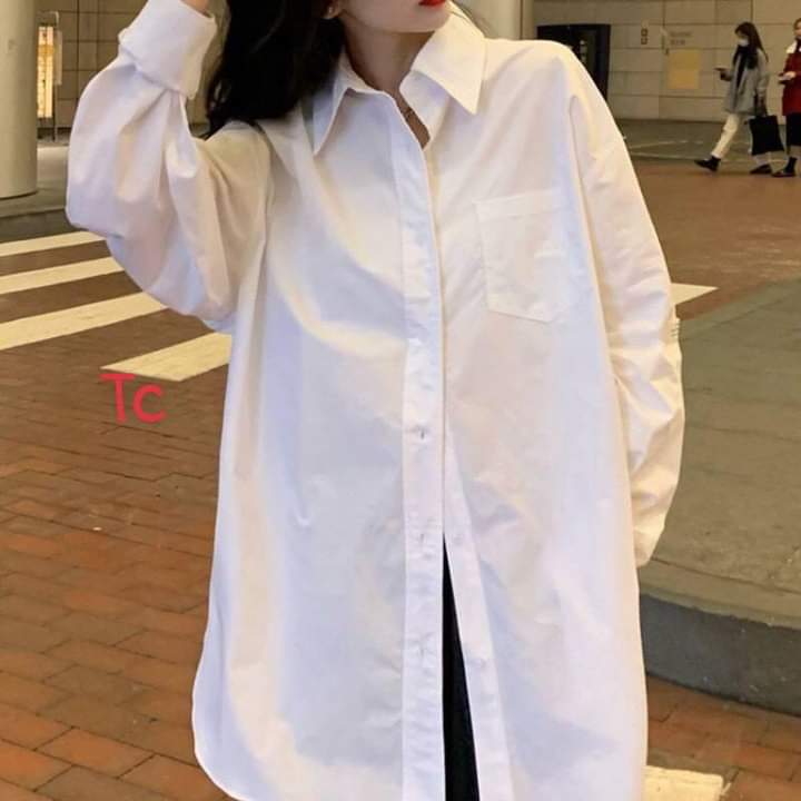 ÁO SƠ MI TRẮNG ĐI HỌC NỮ , FORM RỘNG FREESIZE