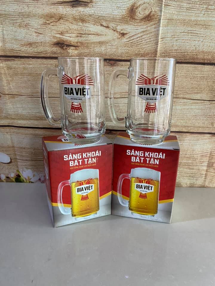 Set 2 ly thuỷ tinh quai ( 330ml/1ly )