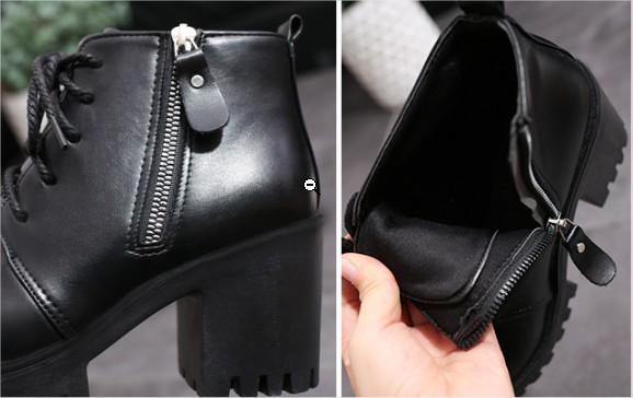 [HCM]Giày boot nữ cao cấp gót vuông cá tính cao 7cm B085