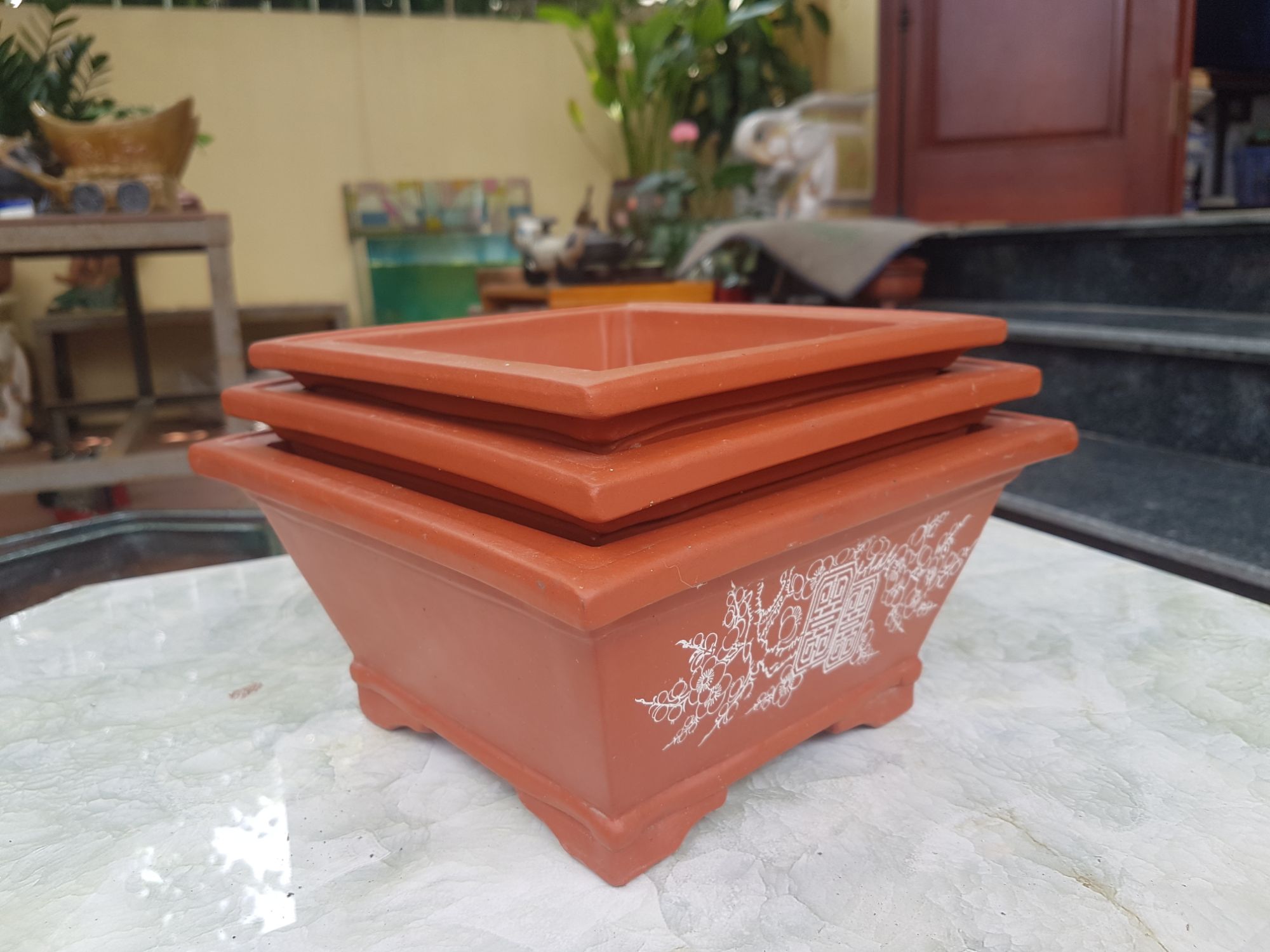 Bộ chậu vuông mini