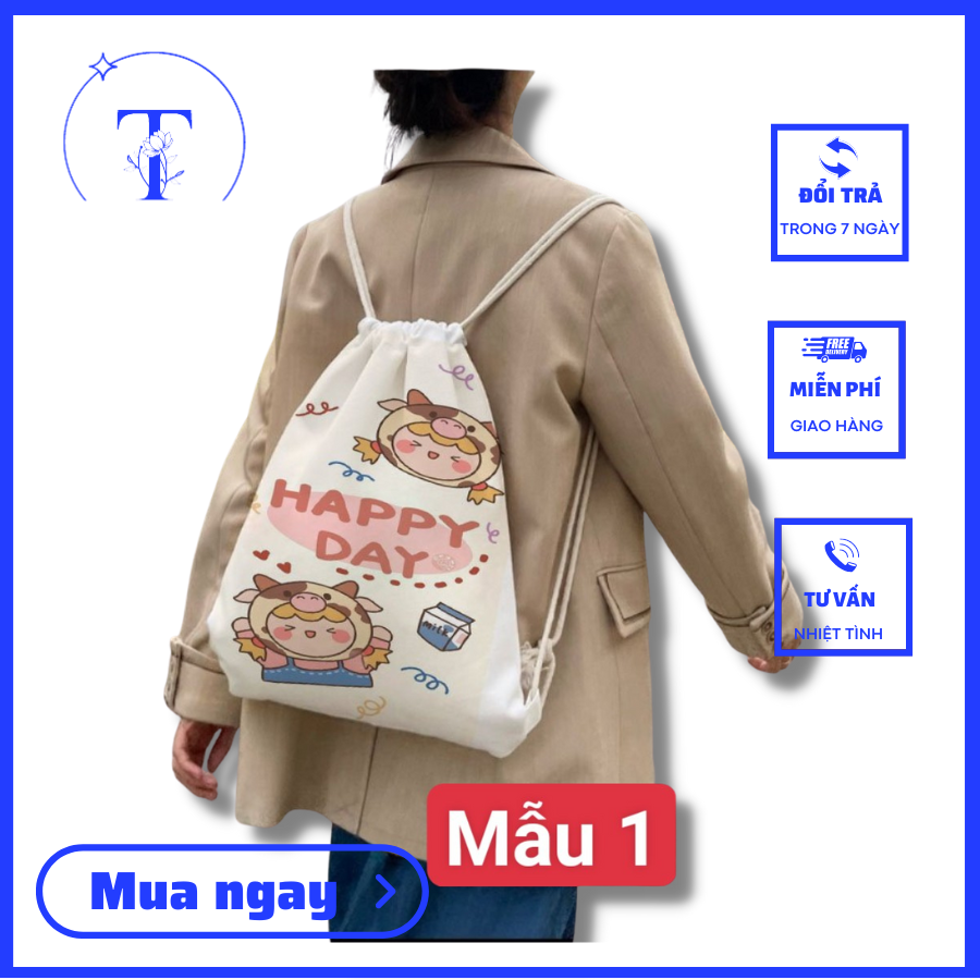 Balo dây rút hình cute năng động
