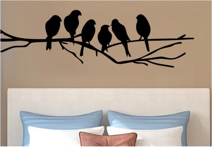 [HCM]Decal trang trí Cành Cây Chim Đen và Chim Trắng