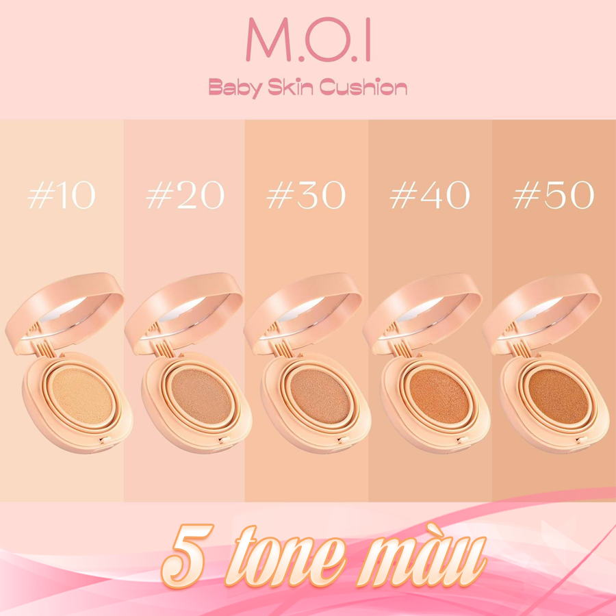 Phấn nước MOI Baby Skin Cushion che khuyết điểm hoàn hảo thay thế 5 bước trang điểm 12g - Helena Cosmetics