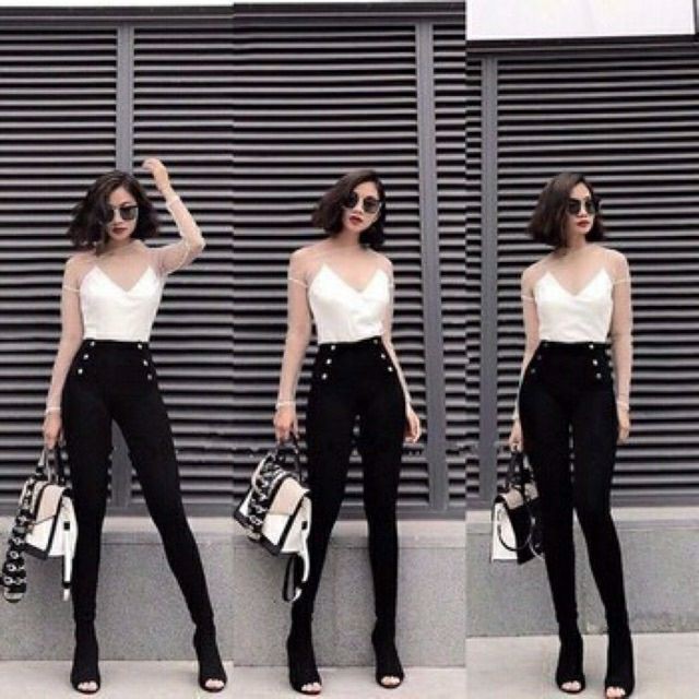 Quần leeging cạp 9 phân đính khuy Siêu hot