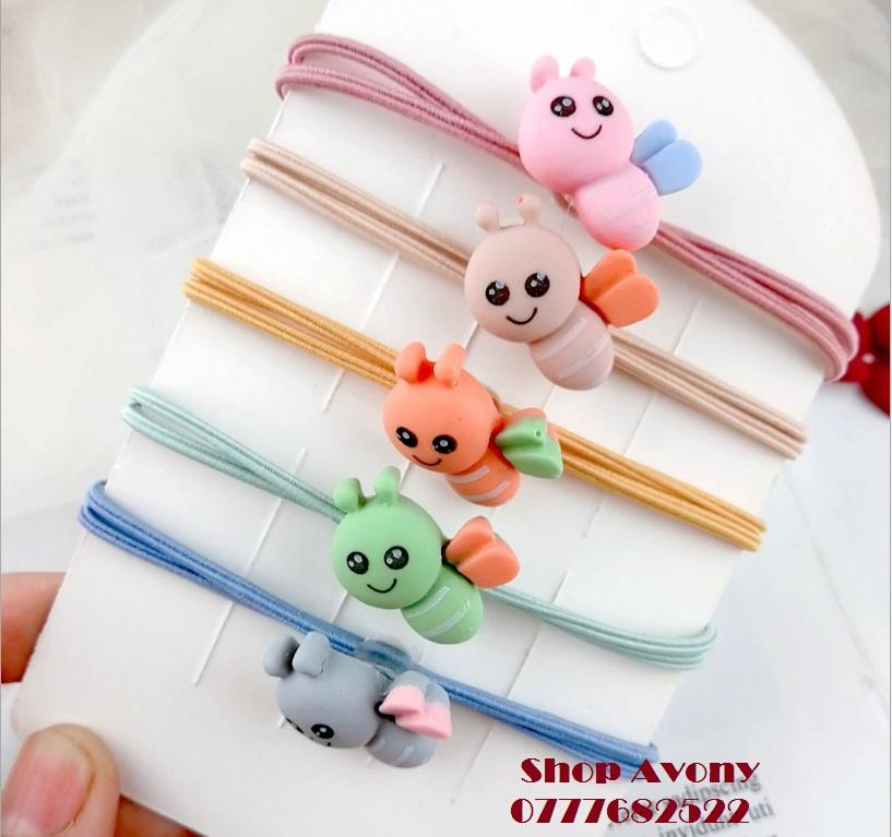 [HCM]Combo 5 dây cột tóc trẻ em đính hình chú ong
