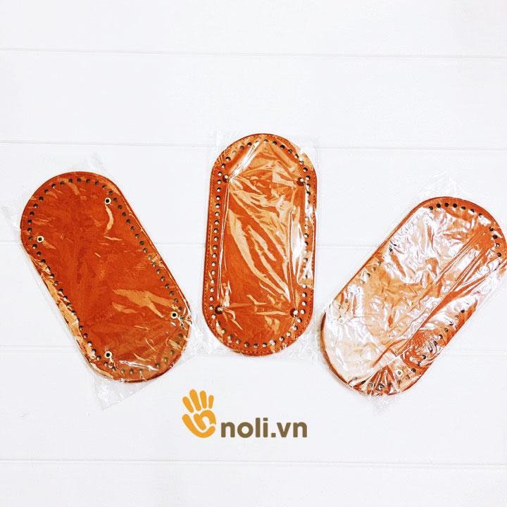 Đế túi bầu dục da PU đục lỗ sẵn 25x12cm
