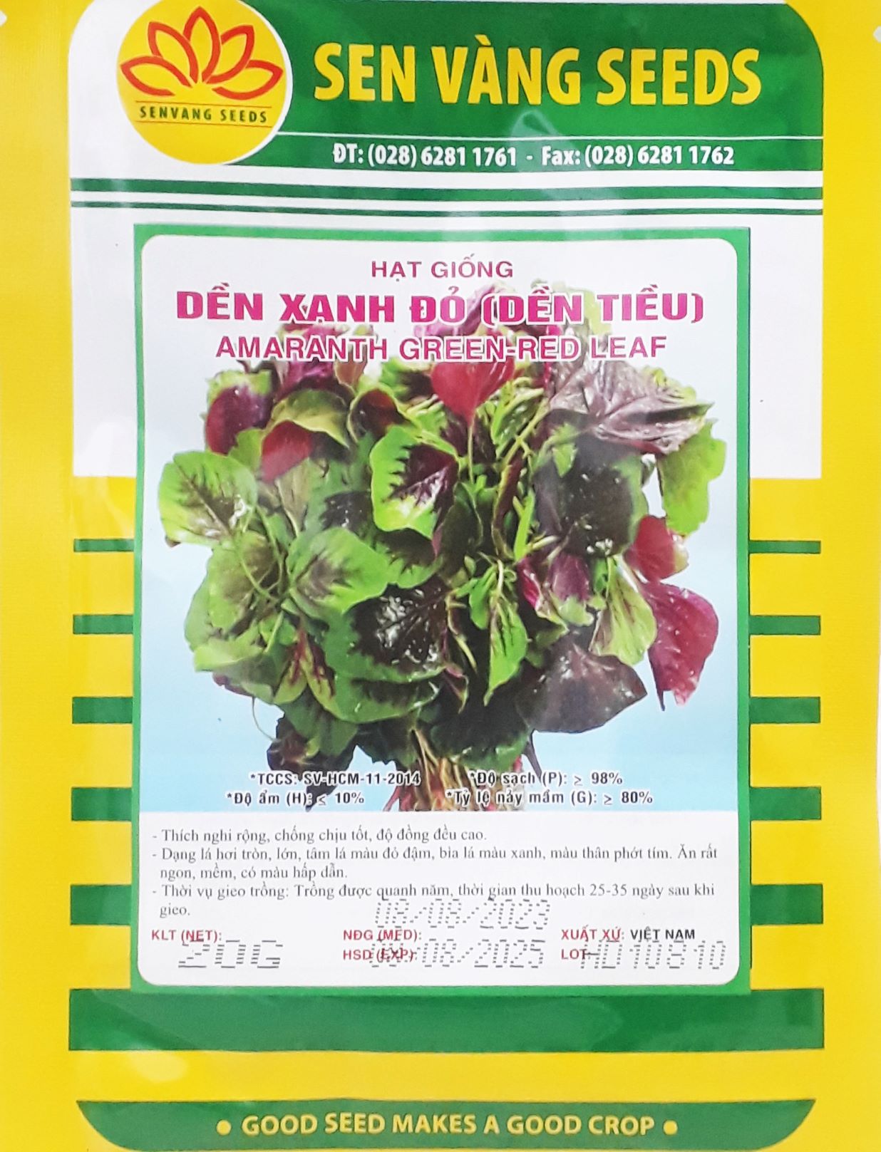 Hạt giống dền xanh đỏ _gói 20 gr