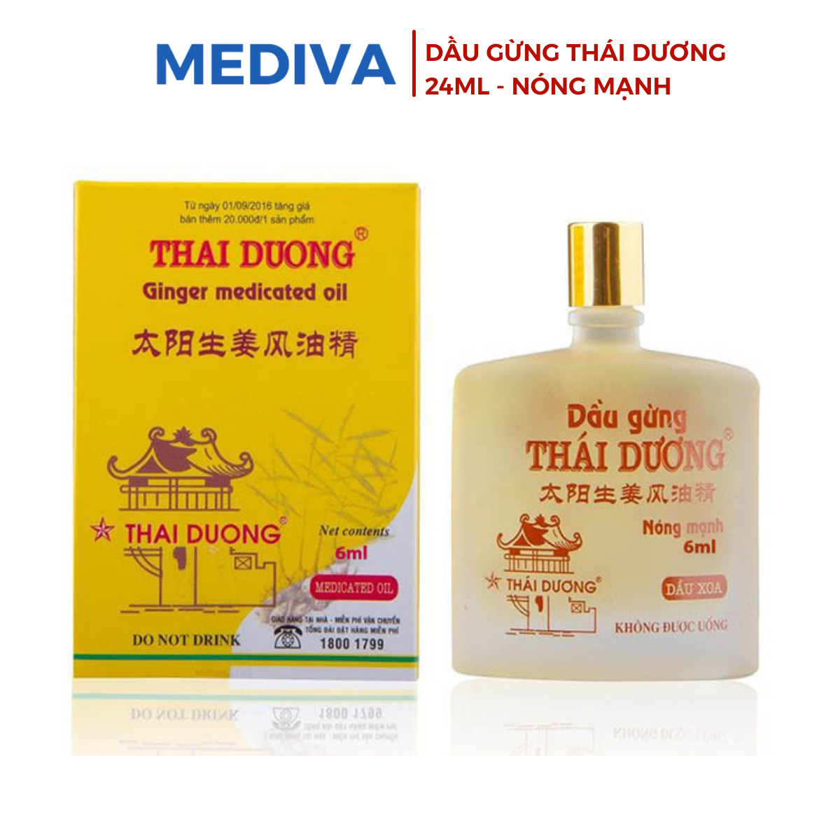 Dầu gừng Thái Dương 24ml nóng mạnh
