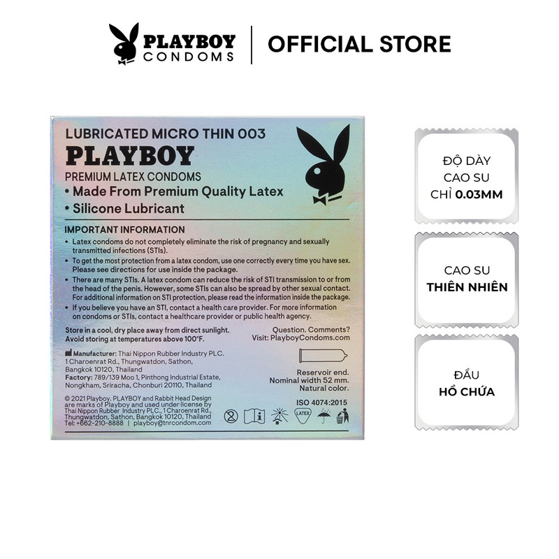 Bao cao su playboy classic ôm khít kéo dài thời gian hộp 12 cái - chính hãng
