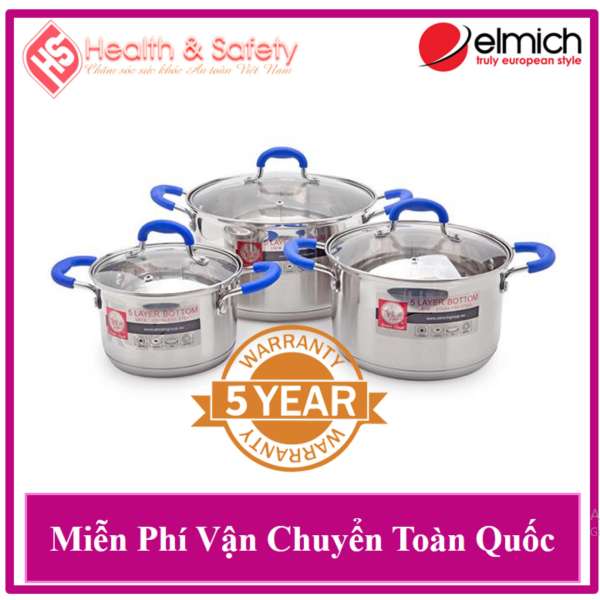 Bộ Nồi Chảo Inox Elmich Smart Cook SMR3 - Bảo Hành 5 Năm