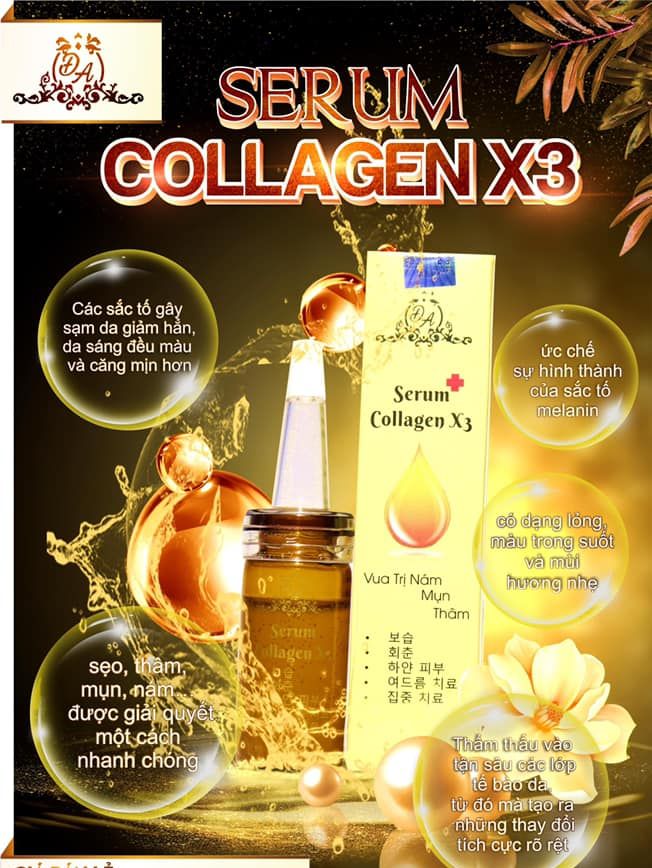 Serum collagen x3, serum dưỡng trắng da