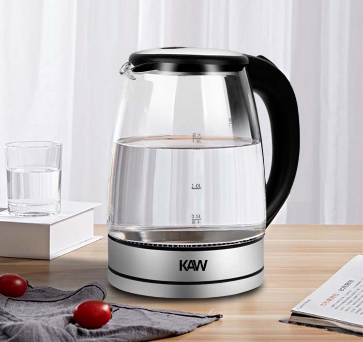 Ấm Điện Đun Nước Bằng Thủy Tinh 2L l 1850w, Bình Đun Siêu Tốc Giá Rẻ, Bình Đun Siêu Tốc KAW 2L, An Toàn, Công Suất 1800W, BIG SALE 50%