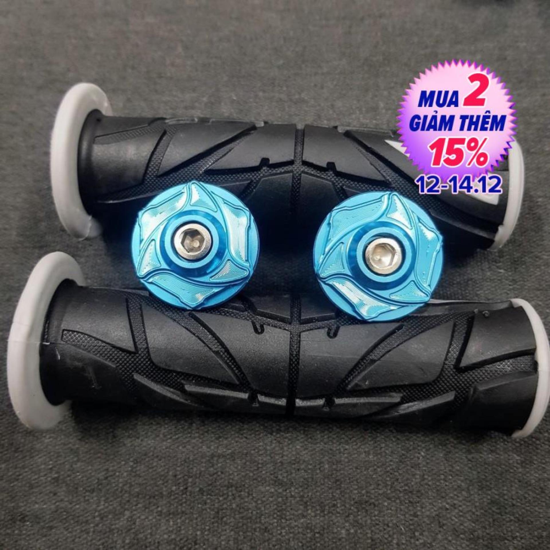 [HCM][KHÔNG ĐỤNG HÀNG] COMBO GÙ NHÔM TAY LÁI MẪU SAO XOÁY MÀU XANH DƯƠNG VÀ BAO TAY SPIDER TRẮNG