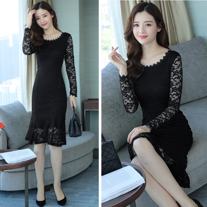 Đầm Ren Ôm Phối Đuôi Cá - New Thoi Trang