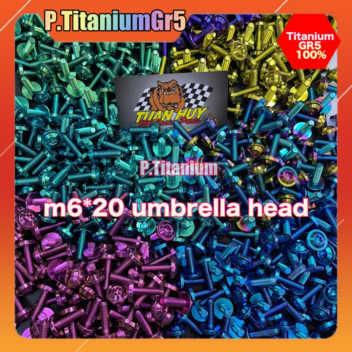 Ốc 6li20 dù to m6*20 6ly20 6ly2mm chuẩn titan gr5 xịn