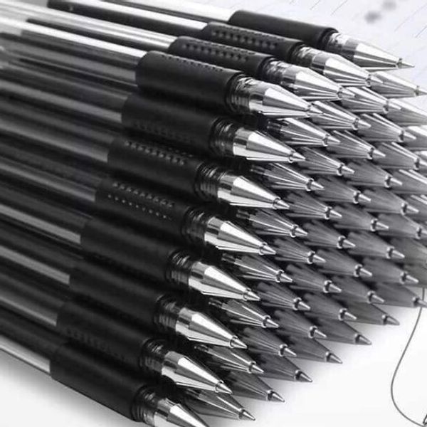Set 10 bút bi nước màu đen dùng cho học sinh, nhân viên văn phòng... đầu ngòi 0.5mm mực đều nét chữ đẹp