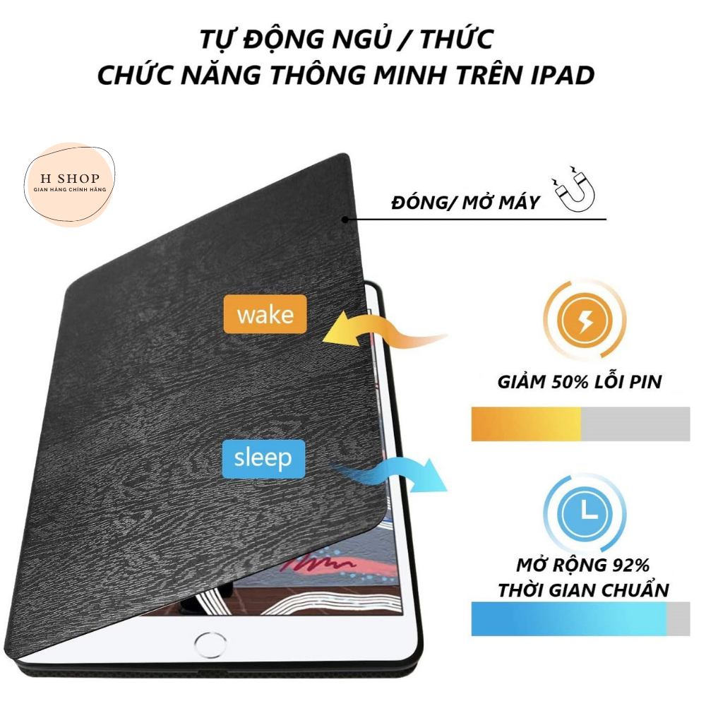Bao da iPad Mini 4 Vân Gỗ - Bao da mới siêu hot năm 2017 - PKCB