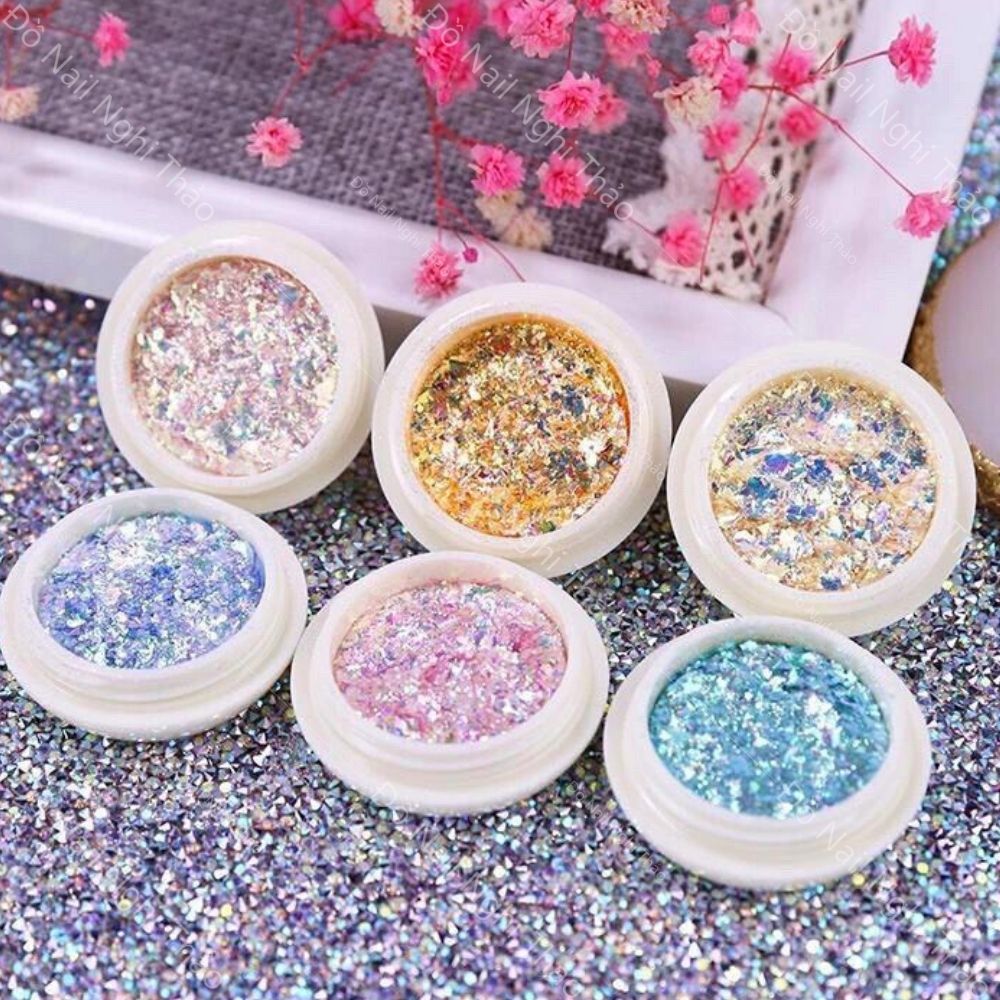 Nhũ rắc khổng tước 6 màu