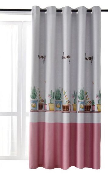 Rèm cửa vải dày cao cấp (khoen tròn ) 2m cao - chậu hoa