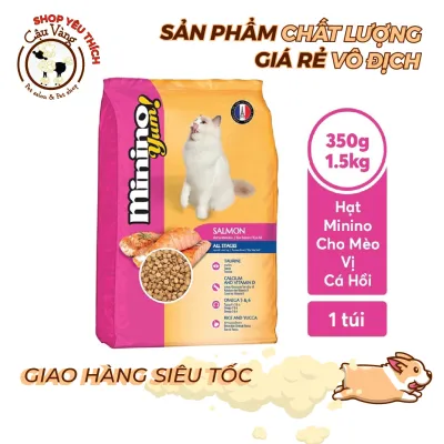 [350gr - 1kg5 ]Thức ăn cho mèo Minino Yum Salmon Vị Cá Hồi | Hạt Cho Mèo Minino