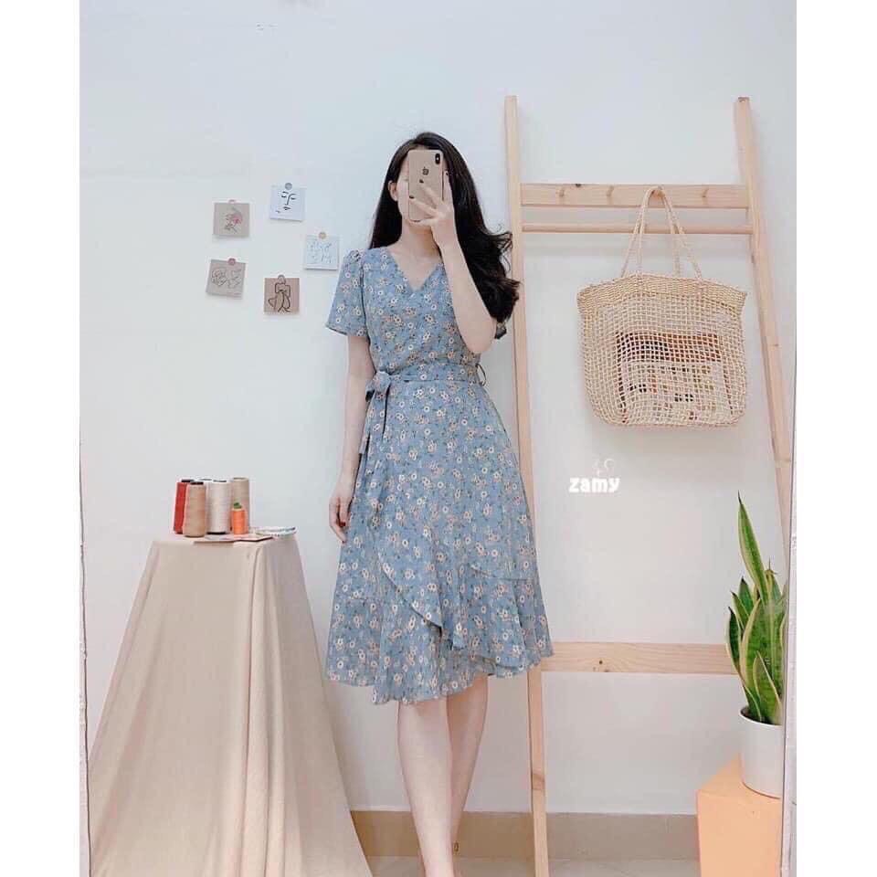 Đầm lụa in hoa nhỏ nhắn  xinh sắn