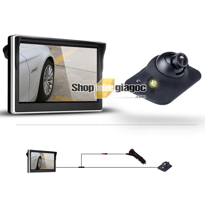Combo Camera Cập Lề Ô Tô + Màn Hình 5 Inch 800x480P