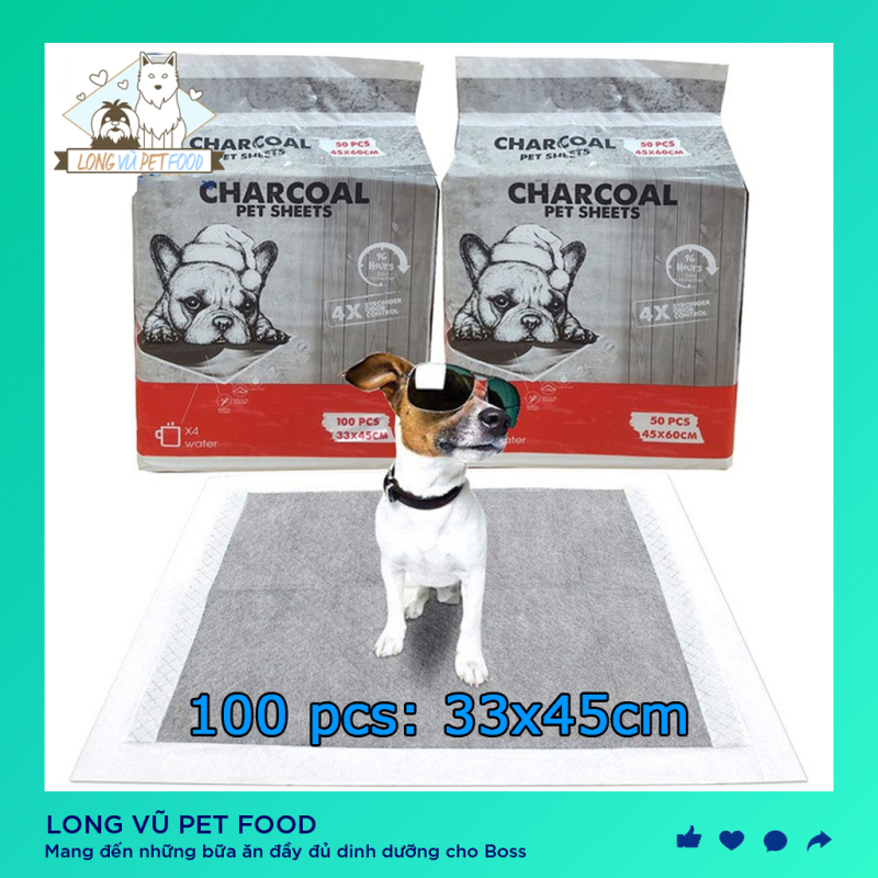 Tấm lót vệ sinh chó mèo than hoạt tính Charcoal - Long Vũ Pet Food