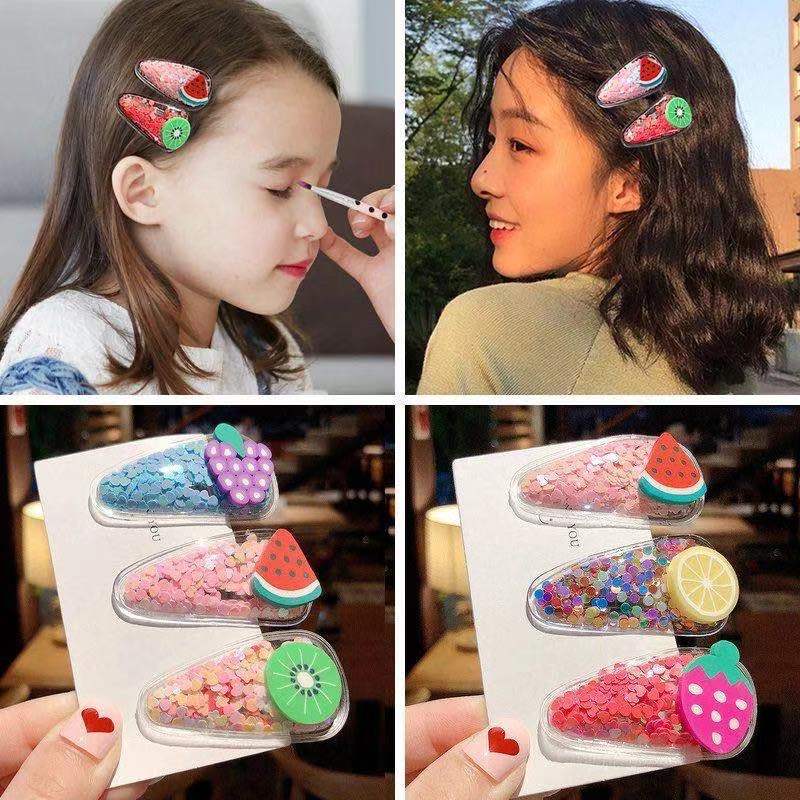 Set 5 kẹp tóc hình hoa quả cực yêu cho bé