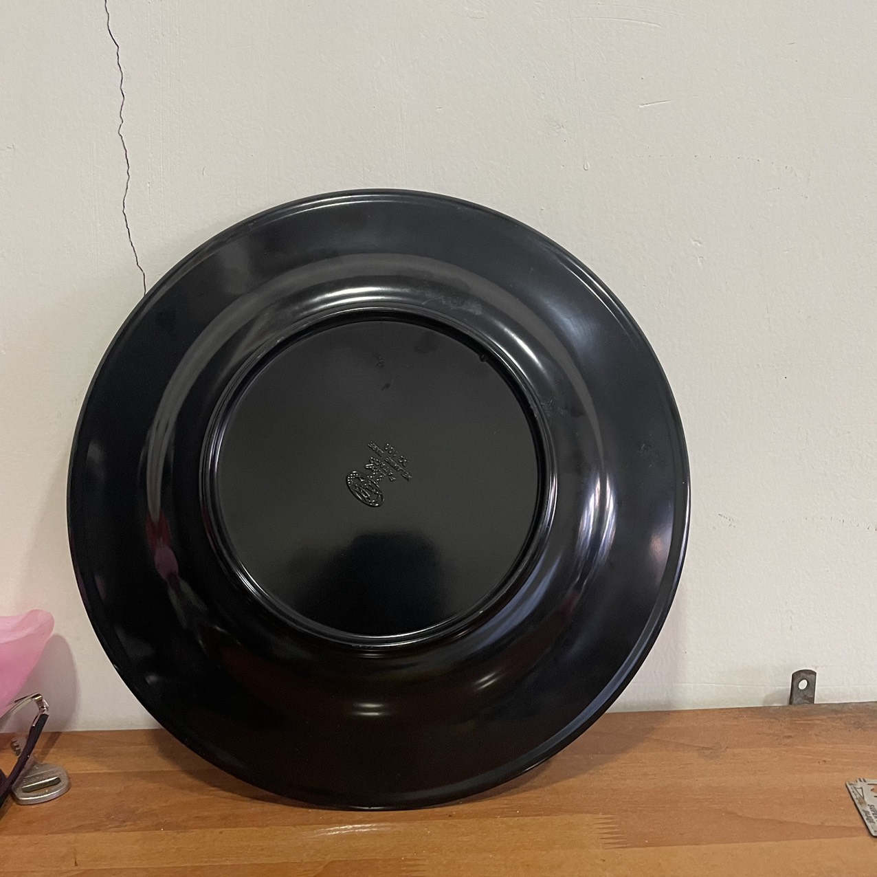Dĩa Nhựa Melamine Cạn Màu Đen