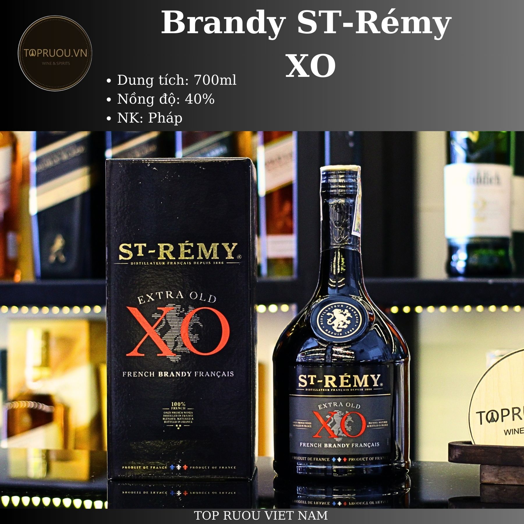 [TopRuouVietNam] Rượu Brandy St-Remy VSOP - XO 700ml [Hàng Thật]