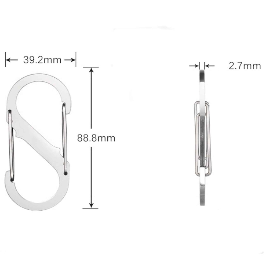 Móc khóa chữ S không gỉ 48mm