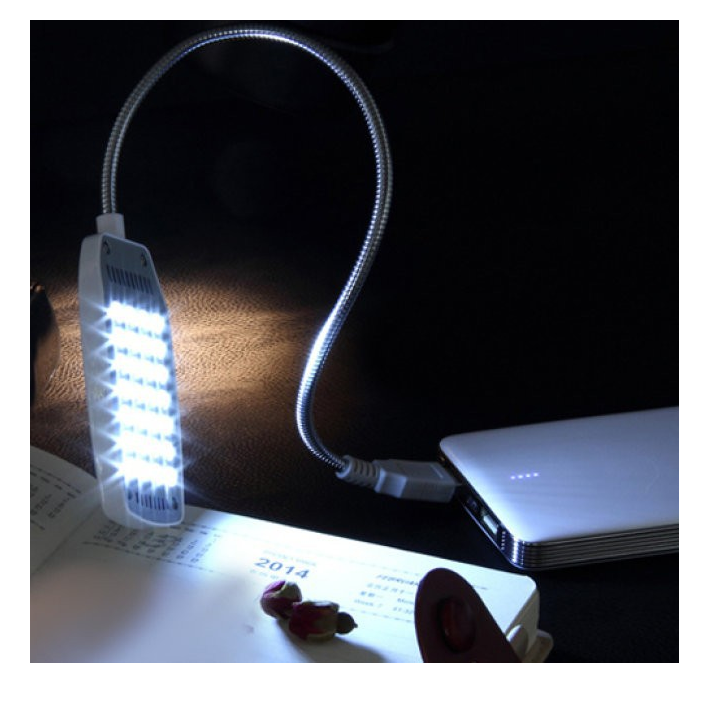 Đèn led USB 28 bóng siêu sáng cho laptop máy tính pin dự phòng và các nguồn USB, Thân kim loại uốn cong được 360 độ