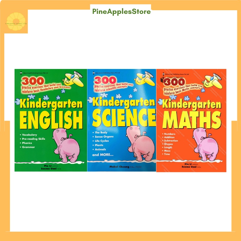 Sách 300 Kindergarten English Math Science  Bộ 3 cuốn
