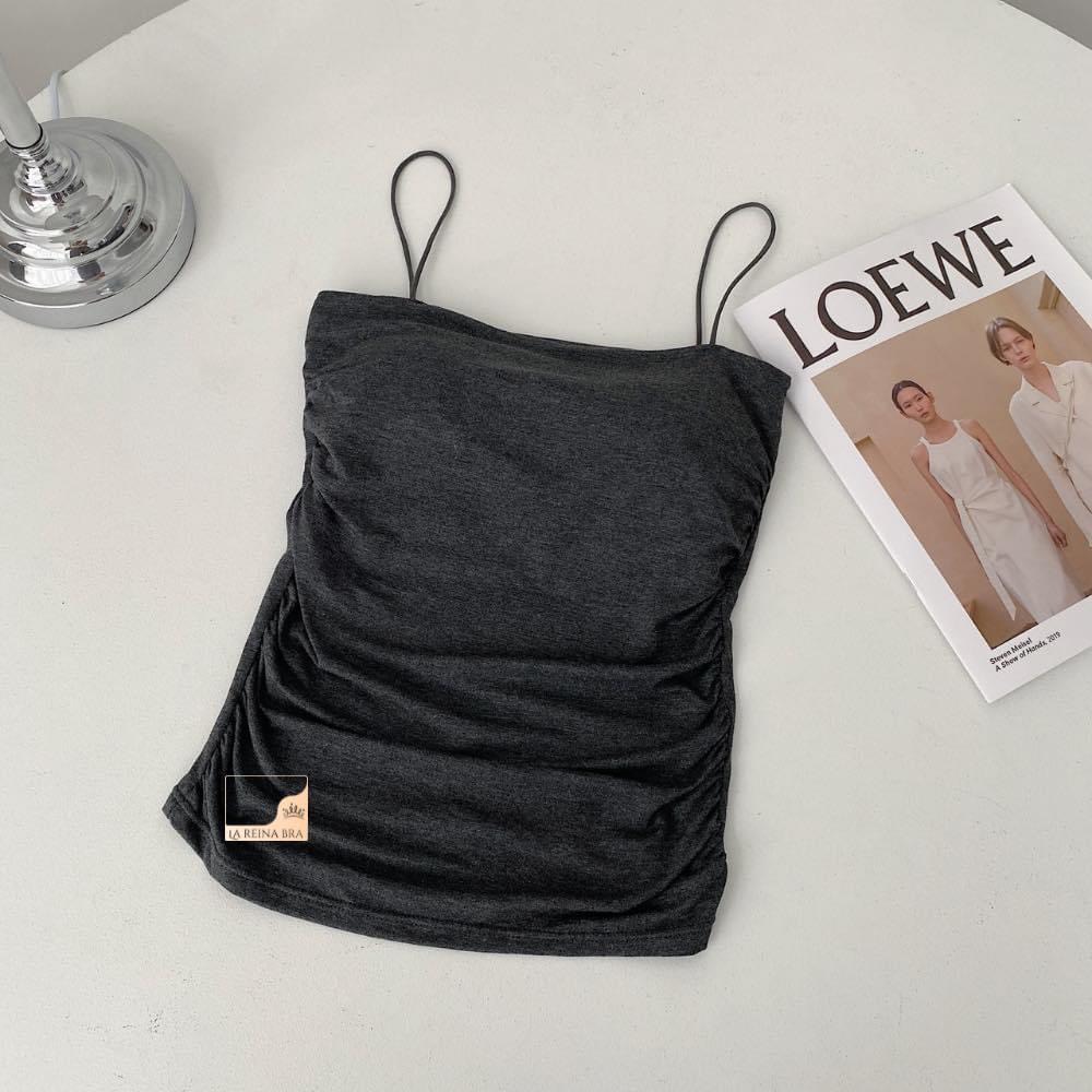 [SĂN SALE] Áo 2 dây nữ thun lụa nhún hông kiểu sexy form ôm body tôn dáng siêu quyến rũ TU